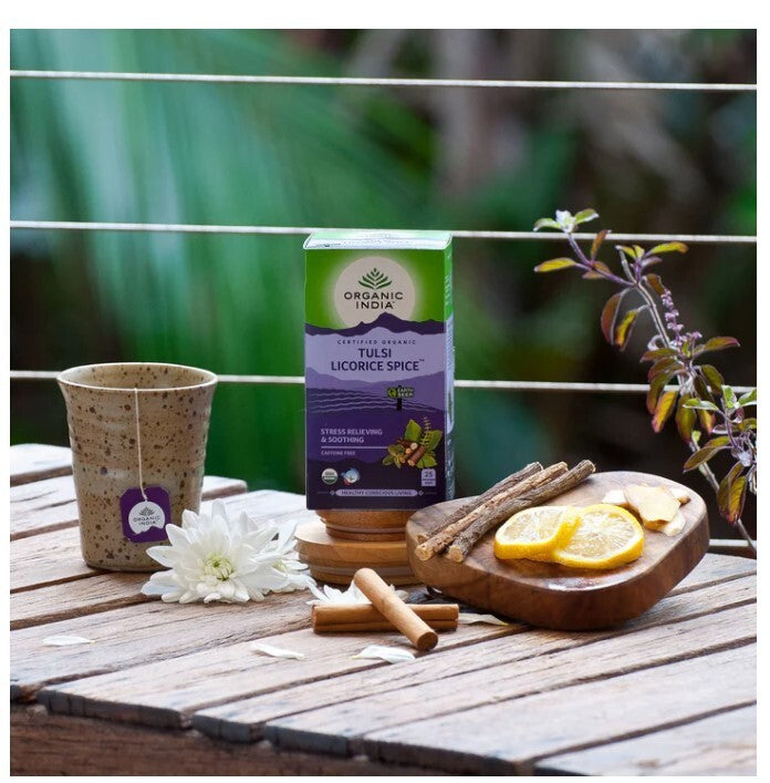 Organic India Tulsi Licorice Spice Tea 25 Teabags  Free Shipping
