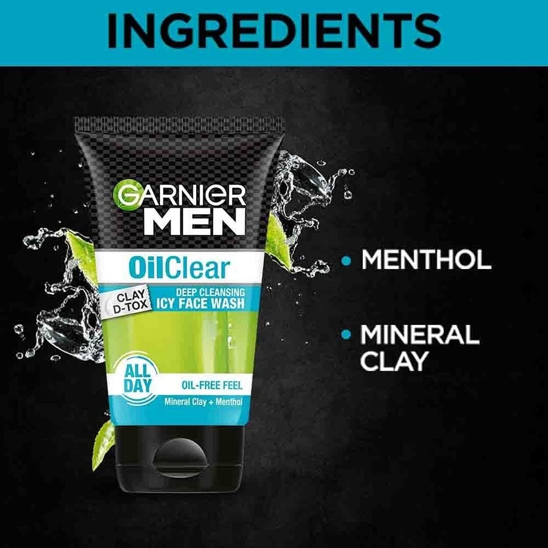 Garnier Men Oil Clear deep cleansing Facewash, 100g  Free Shipping