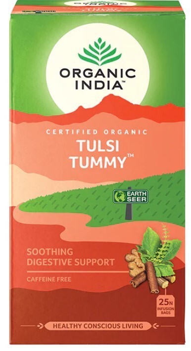 ORGANIC INDIA TEA TULSI TUMMY 25 TEABAGS  Free Shipping