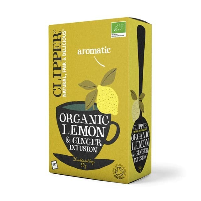 Clipper Lemon & Ginger Infusion Tea 20 Tea Bags - FREE SHIPPING