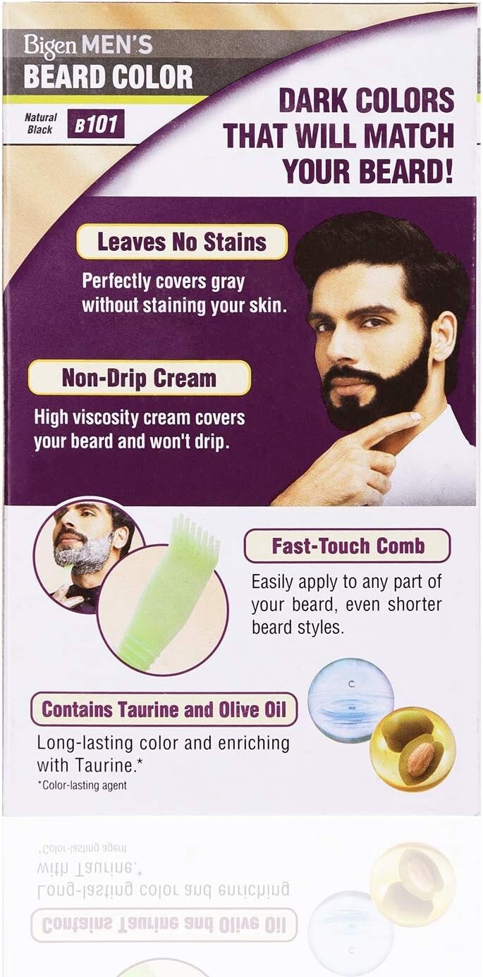 Bigen Men's Beard Color, (20g + 20g) Combo Offer Pack 2 Pc, B101 - Natural Black