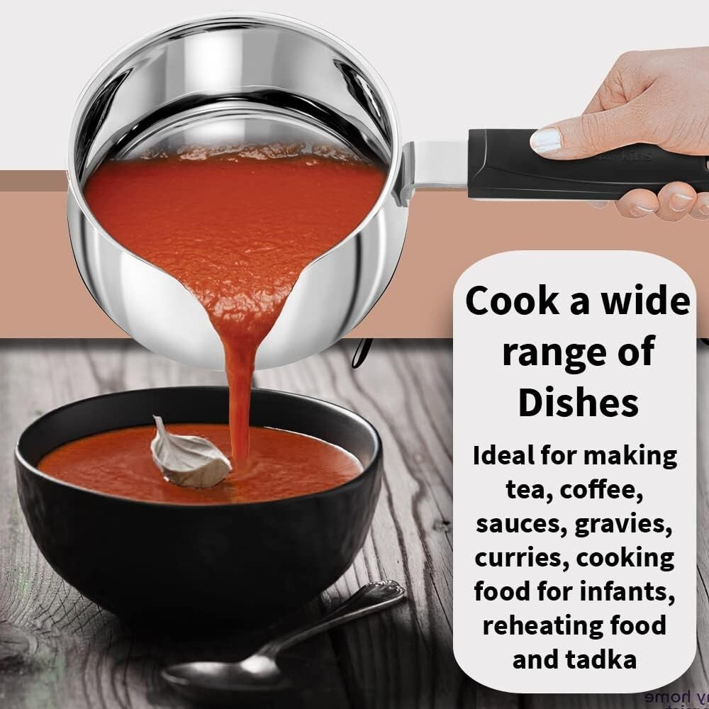 Hawkins Futura Steel Tea Pan with Glass Lid, 2.0 Litre Capactiy, Silver
