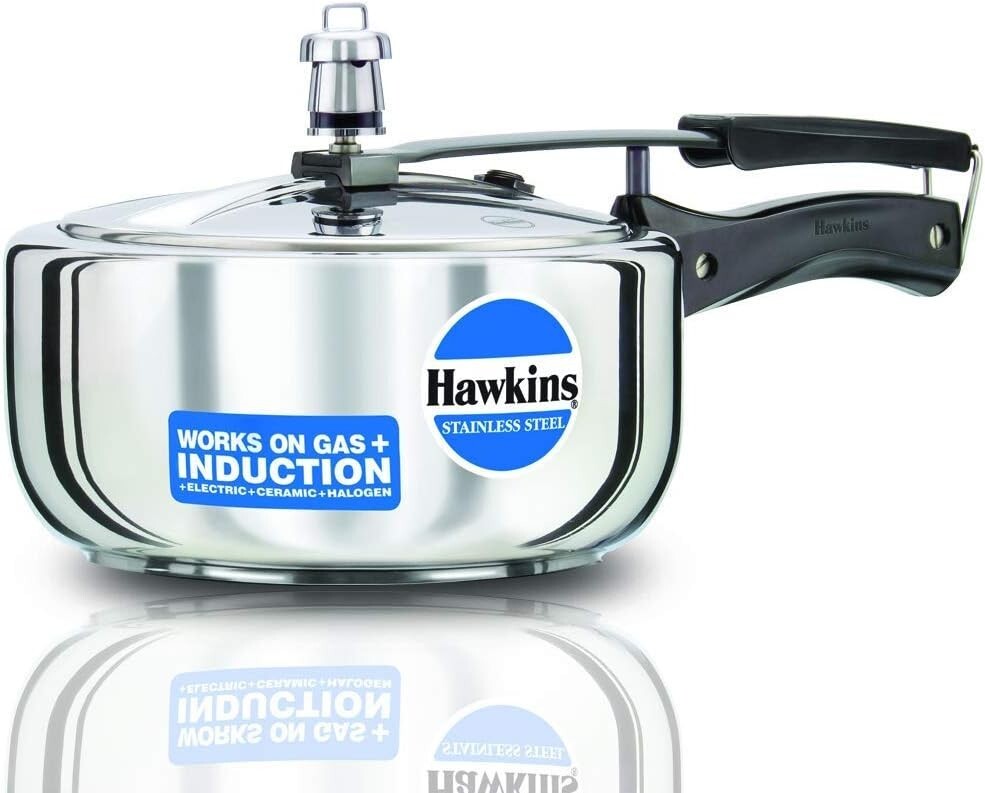 Hawkins Stainless Steel Induction Compatible Wide Pressure Cooker, 3 Litrer