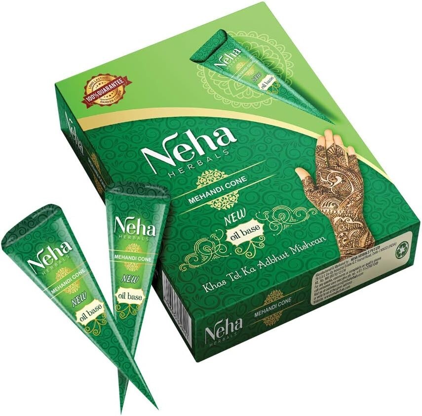 neha herbal Mehandi Cone (Pack of 12)  Free Shipping
