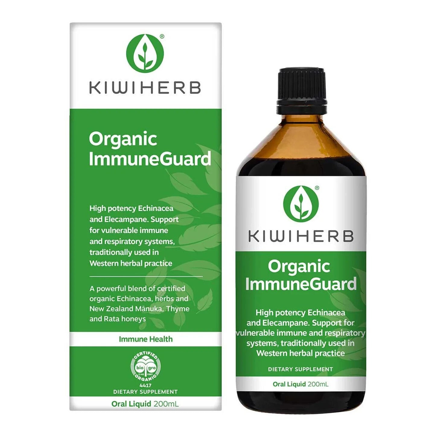 Kiwiherb Organic ImmuneGuard 200ml  Free Shipping