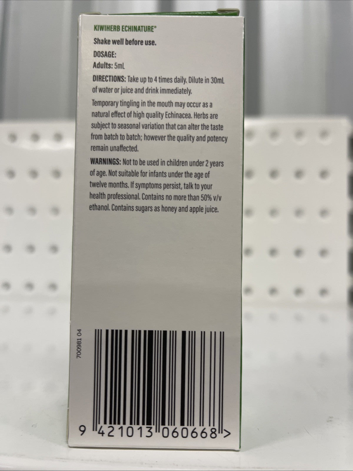 KiwiHerb Echinature 50mL Immune Support Echinacea Root & Manuka Honey