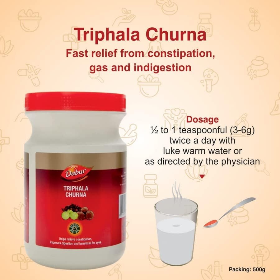 Dabur Triphala Churna Ayurvedic Remedy for Gastro Intestinal Health - 500 g 