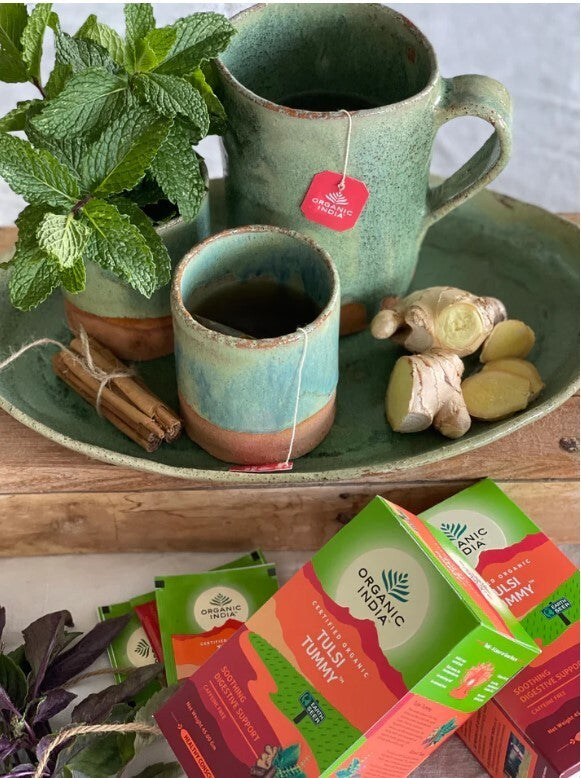 ORGANIC INDIA TEA TULSI TUMMY 25 TEABAGS  Free Shipping