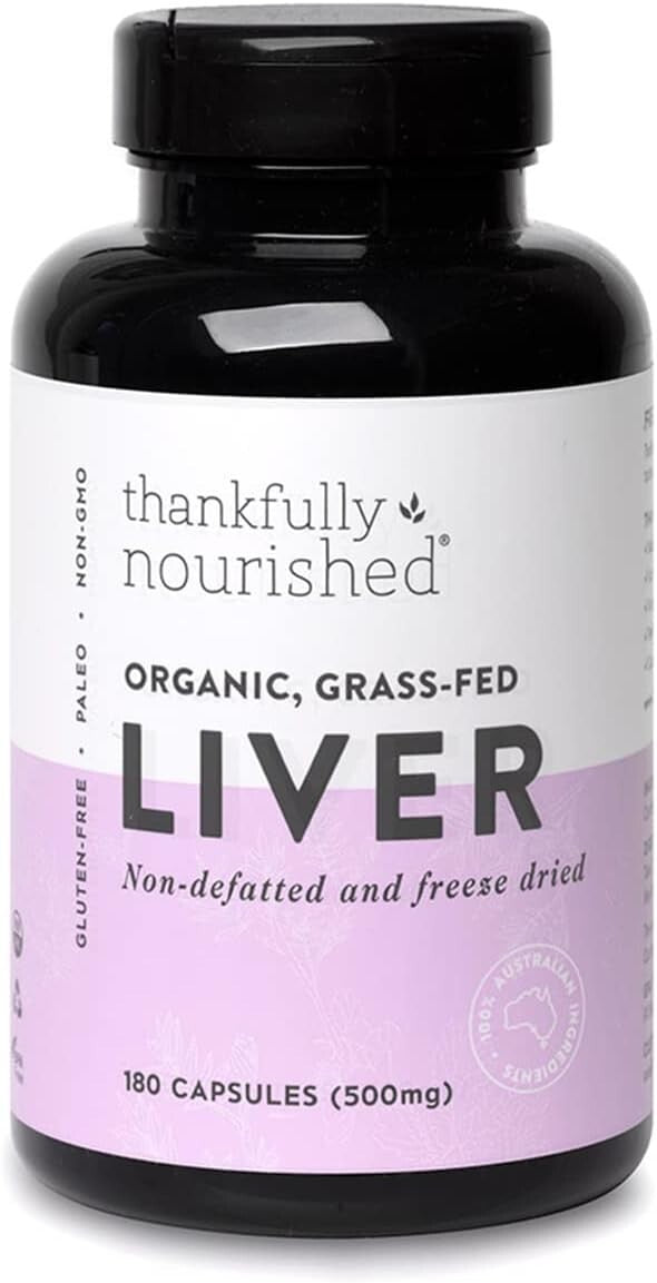 Thankfully Nourished Australian Organic Liver 180 caps  Free Shipping