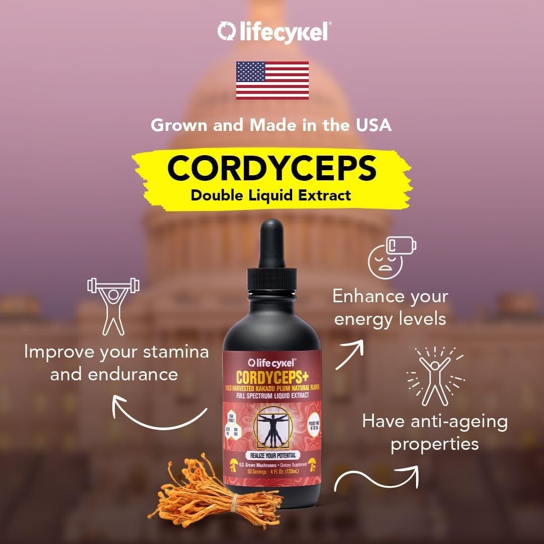 Life Cykel Cordyceps Double Extract 120ml  Free Shipping