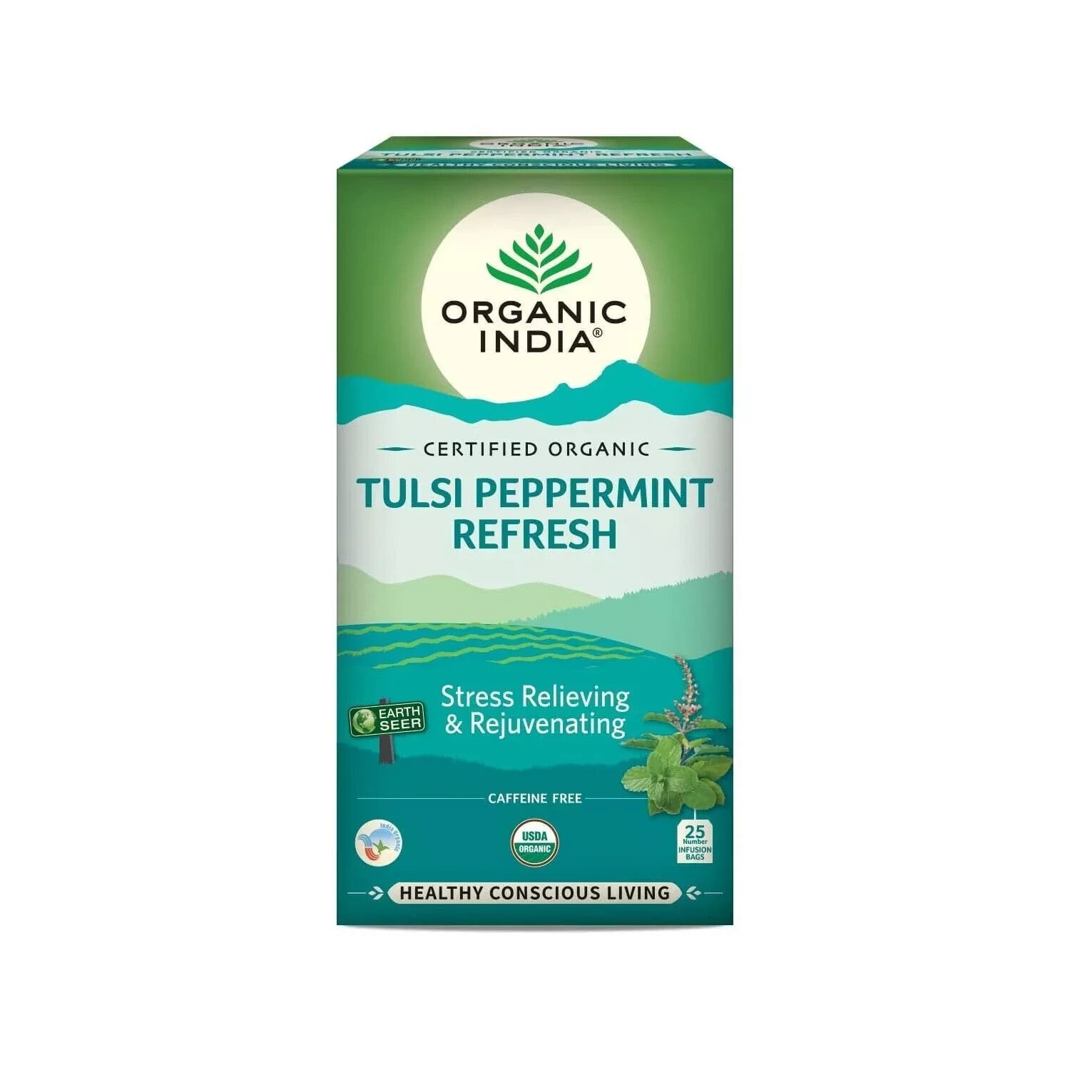 Organic India - Tulsi Tea Peppermint - 18 Tea Bags  Free Shipping