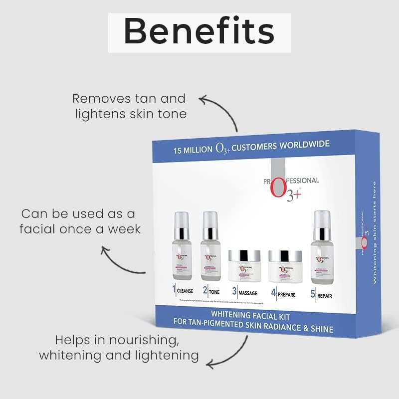 O3+ Whitening Facial Kit for Tan-Pigmented Skin (150g+100ml)  Free Shipping