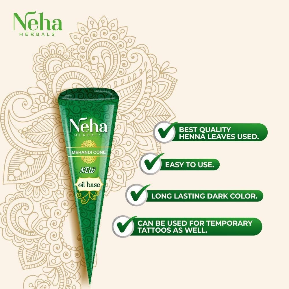 neha herbal Mehandi Cone (Pack of 12)  Free Shipping