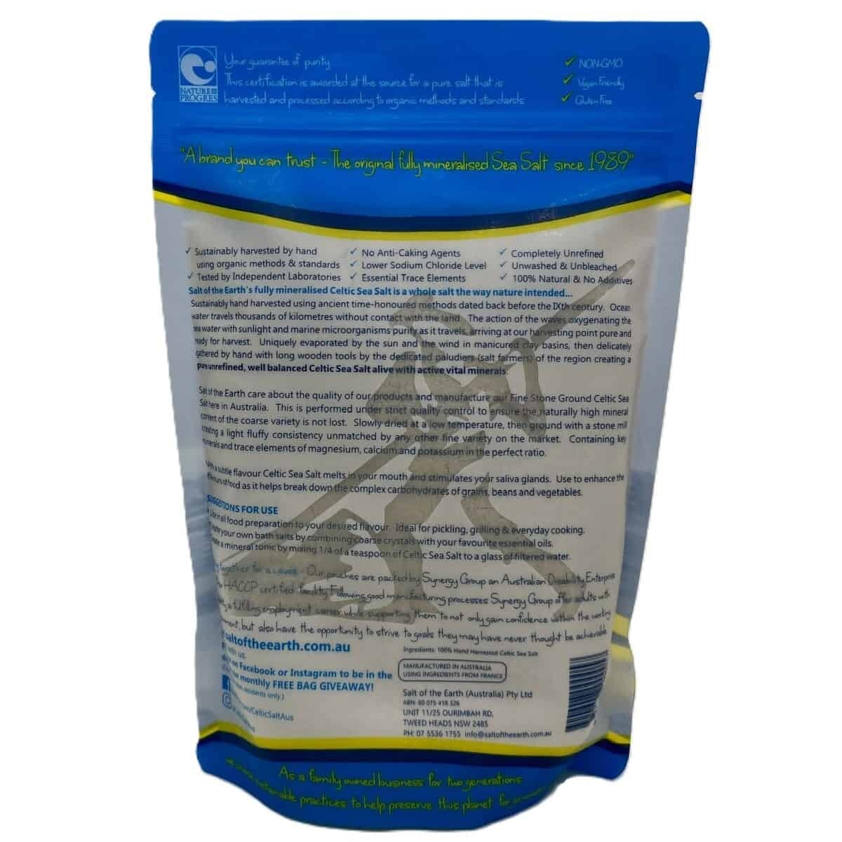 SALT OF THE EARTH CELTIC SEA SALT 650G FINE + FREE SAME DAY SHIPPING