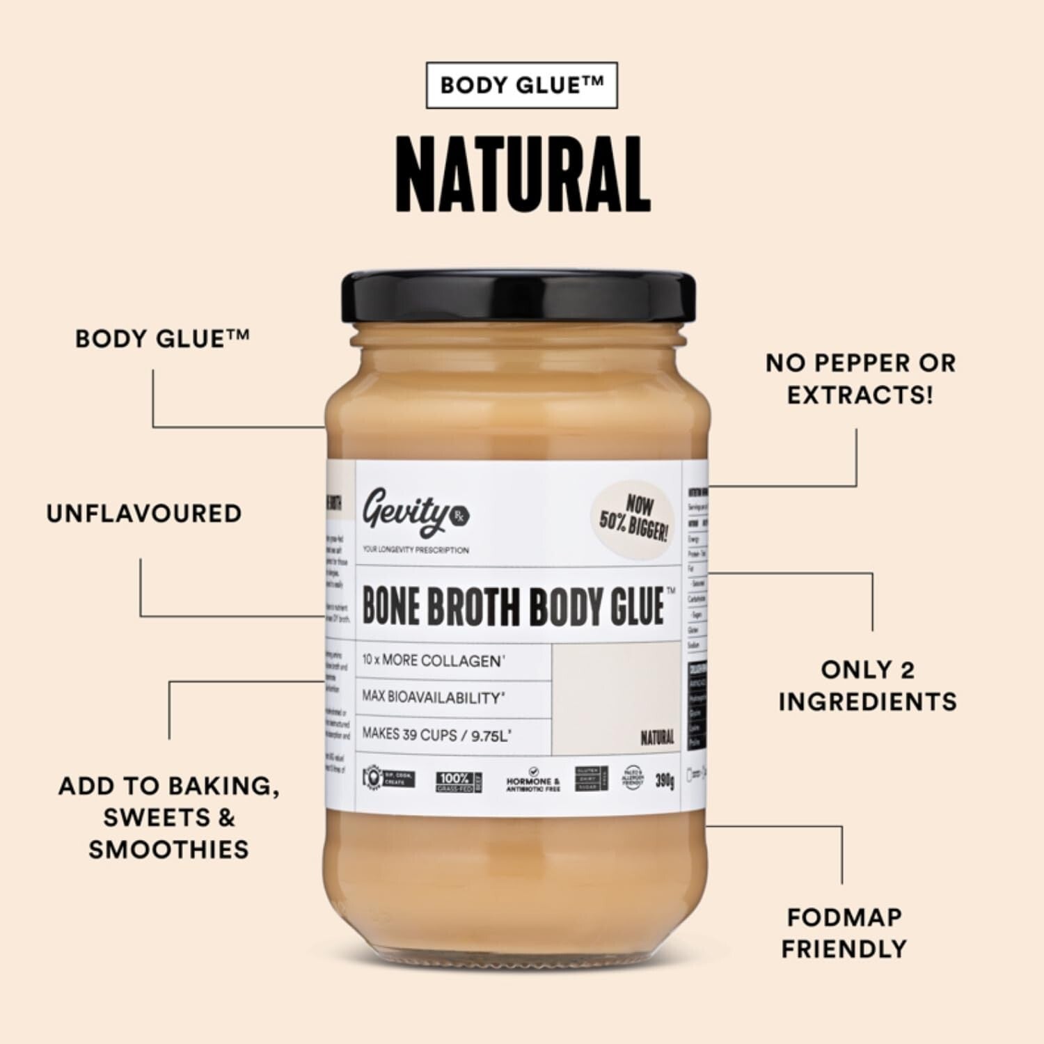 Gevity Rx Bone Broth Body Glue Natural 390g