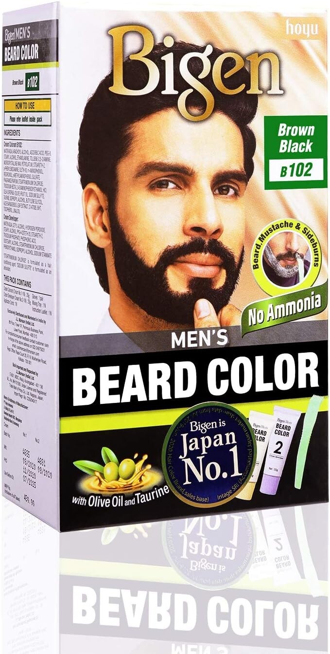 Bigen Men's Beard Colour Brown Black B102  Free Shipping