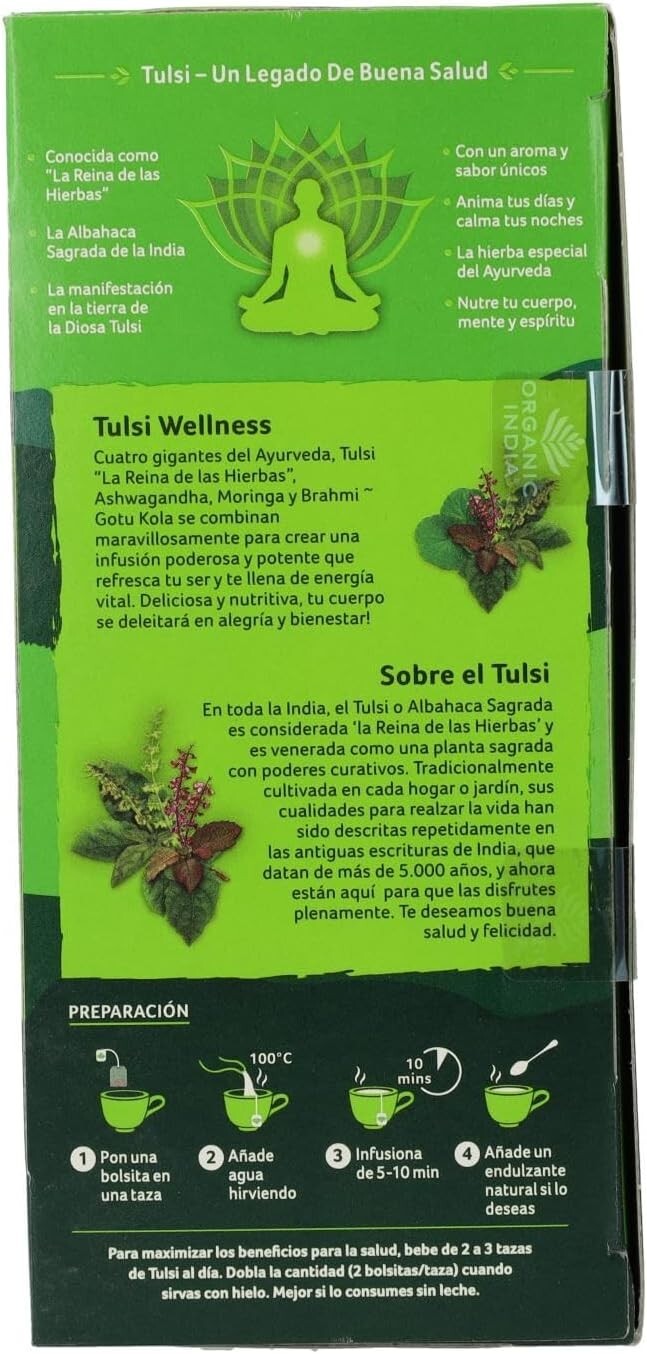 Organic India Wellness Tulsi Tea 25 Teabags  Free Shipping