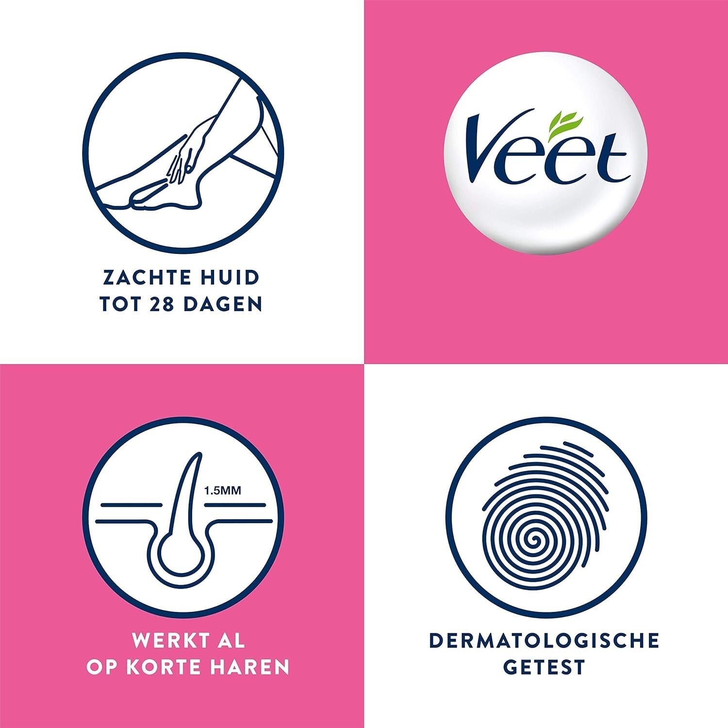 Veet Easy Grip Wax Strips for Sensitive Skin (Count of 20) Hair Removal, 0.1Kg