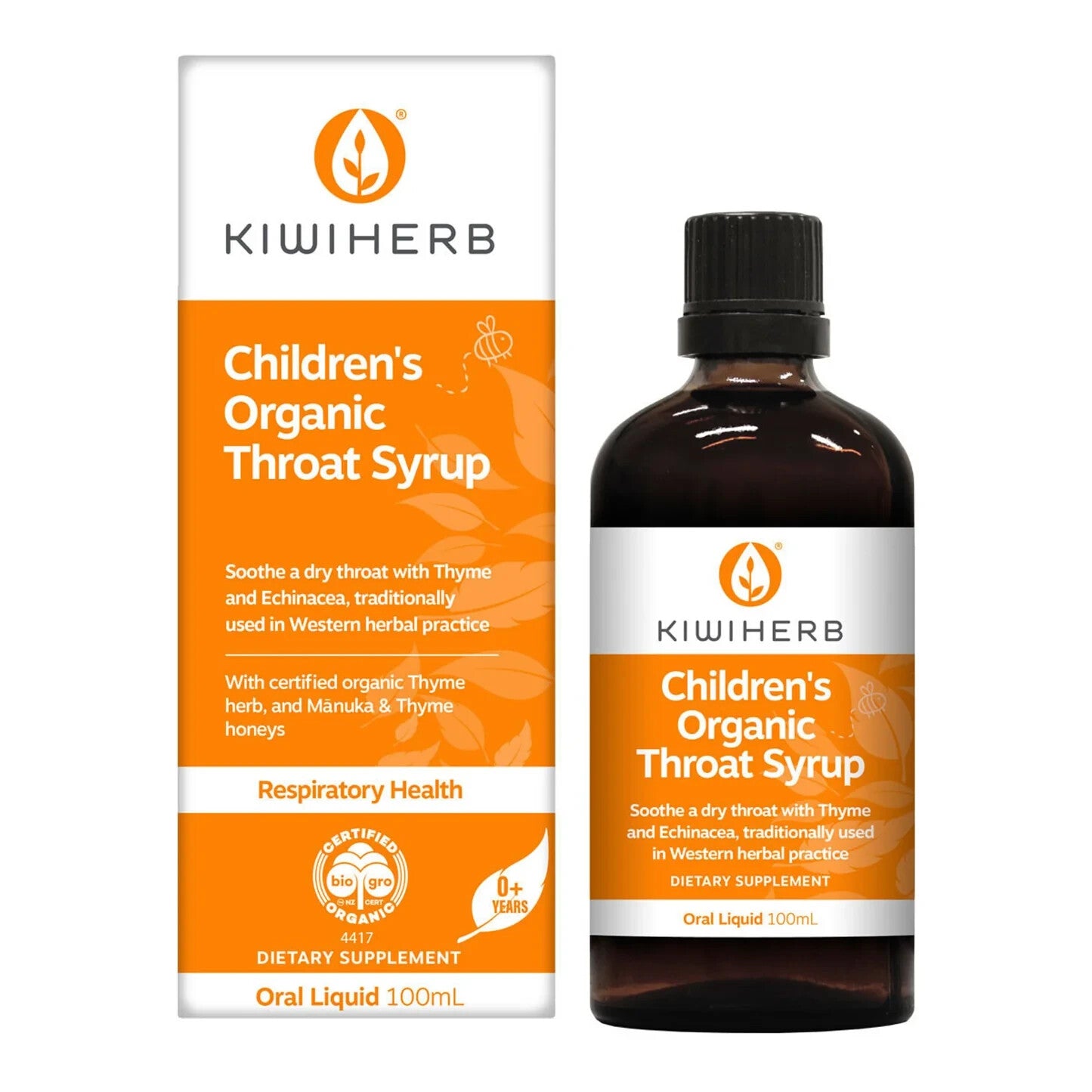 Kiwiherb Children's Throat Syrup Org 100ml  Free Shipping