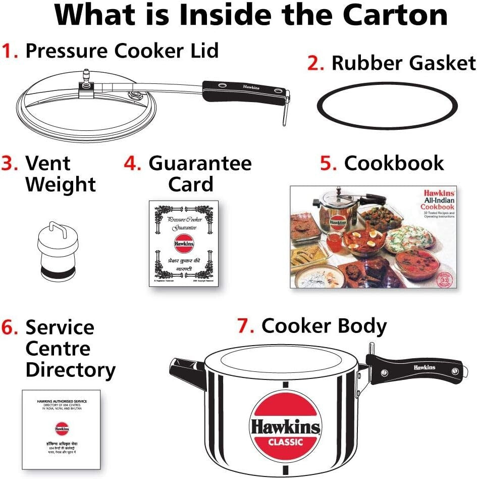 HAWKINS Classic CL50 5-Liter New Improved Aluminum Pressure Cooker, Small,Silver