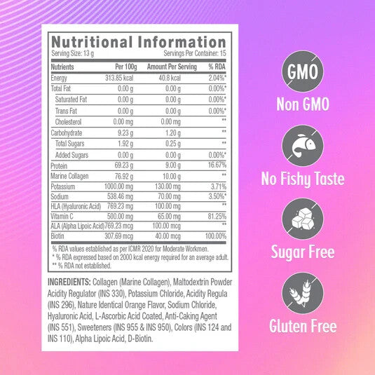 GNC Marine Collagen Powder Reduces Fine Lines & Wrinkles For Youthful Skin 200g 