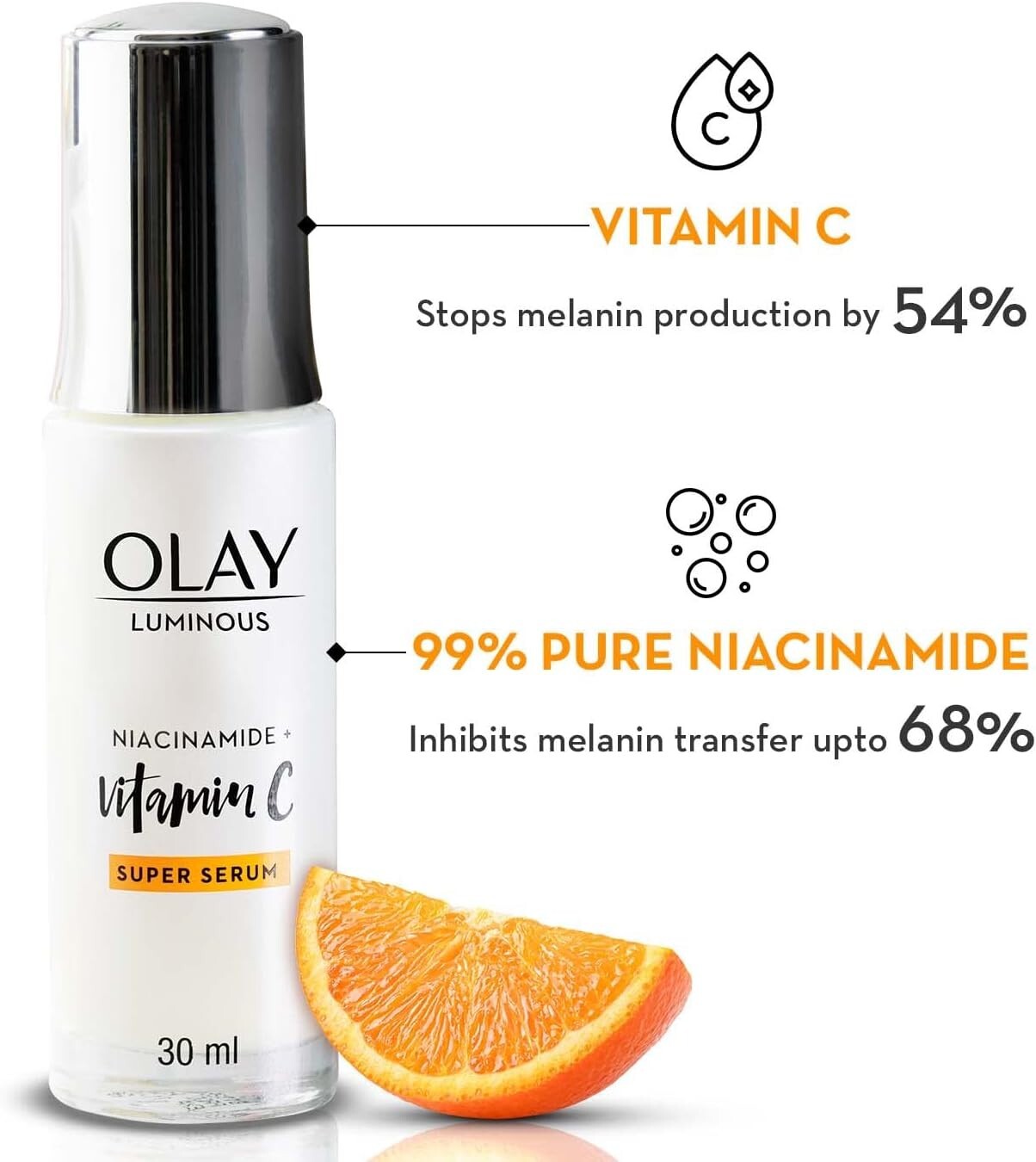 Olay Luminous Niacinamide + Vitamin C Super Serum - 30ml  Free Shipping