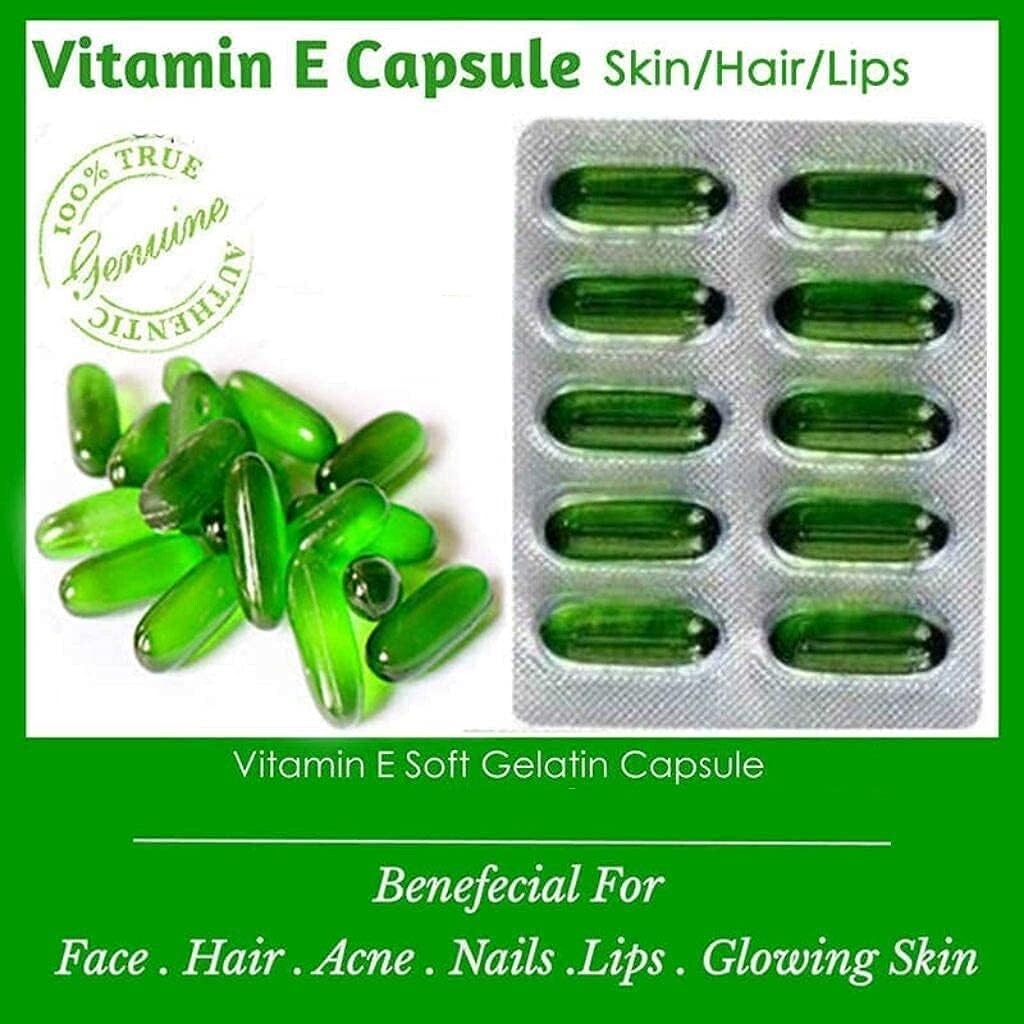 200 Evion Capsules Vitamin E For Glowing Face,Strong Hair,Acne,Nails