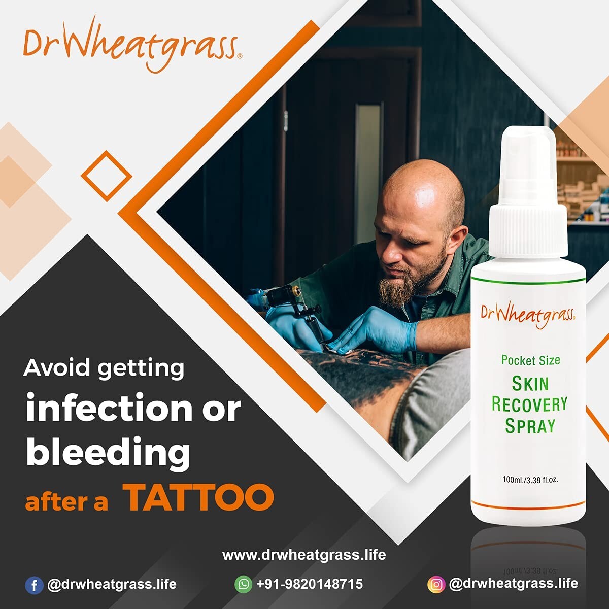 Dr Wheatgrass Skin Recovery Spray 100mL FREE SHIPPING