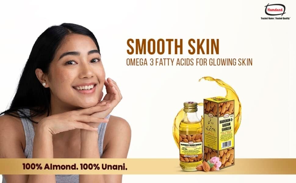 Hamdard Roghan Badam Shirin Sweet Almond Oil - 100 ml  Free Shipping