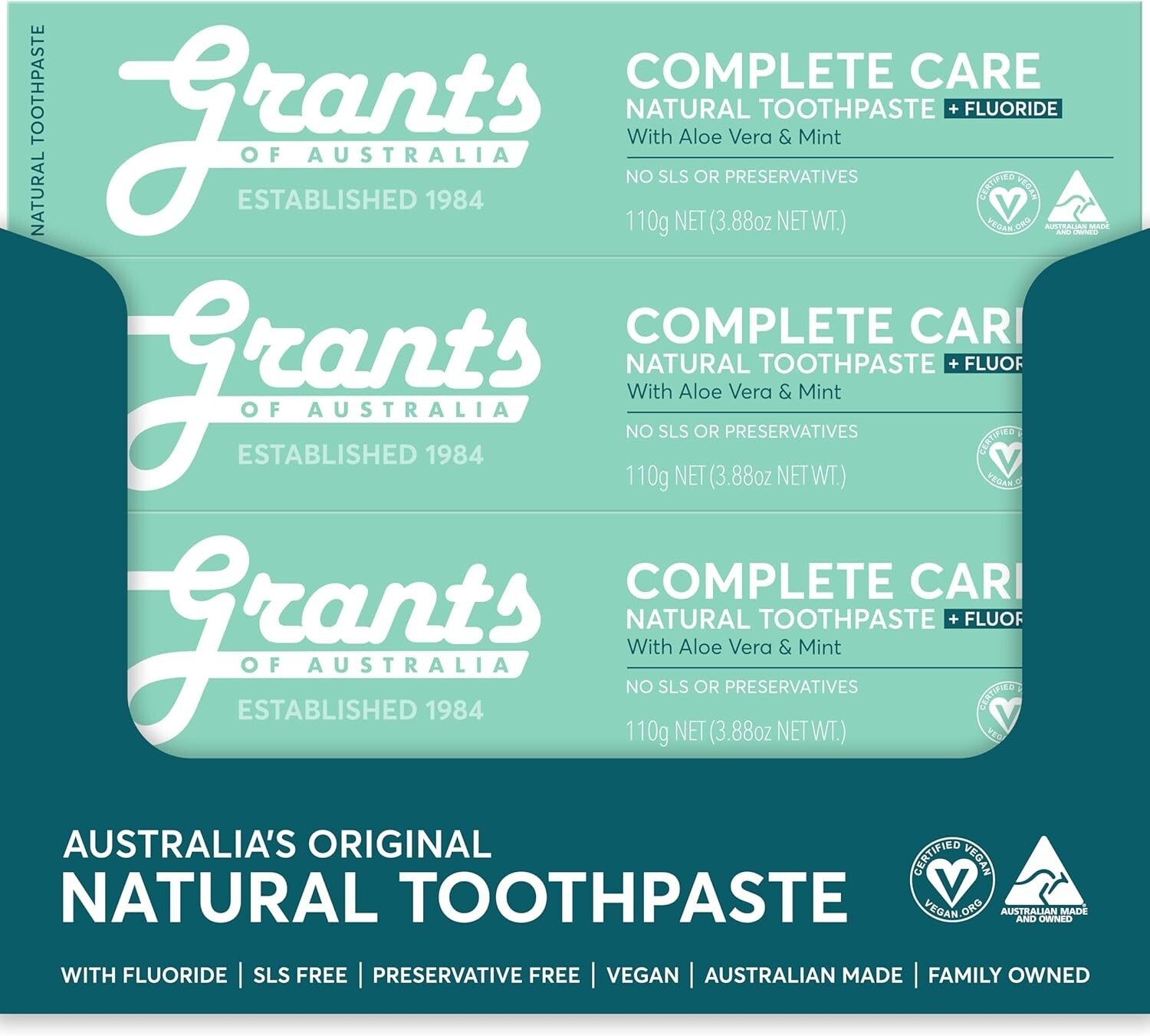 NEW Complete Care with Fluoride Natural Toothpaste - 110g  Free Shipping