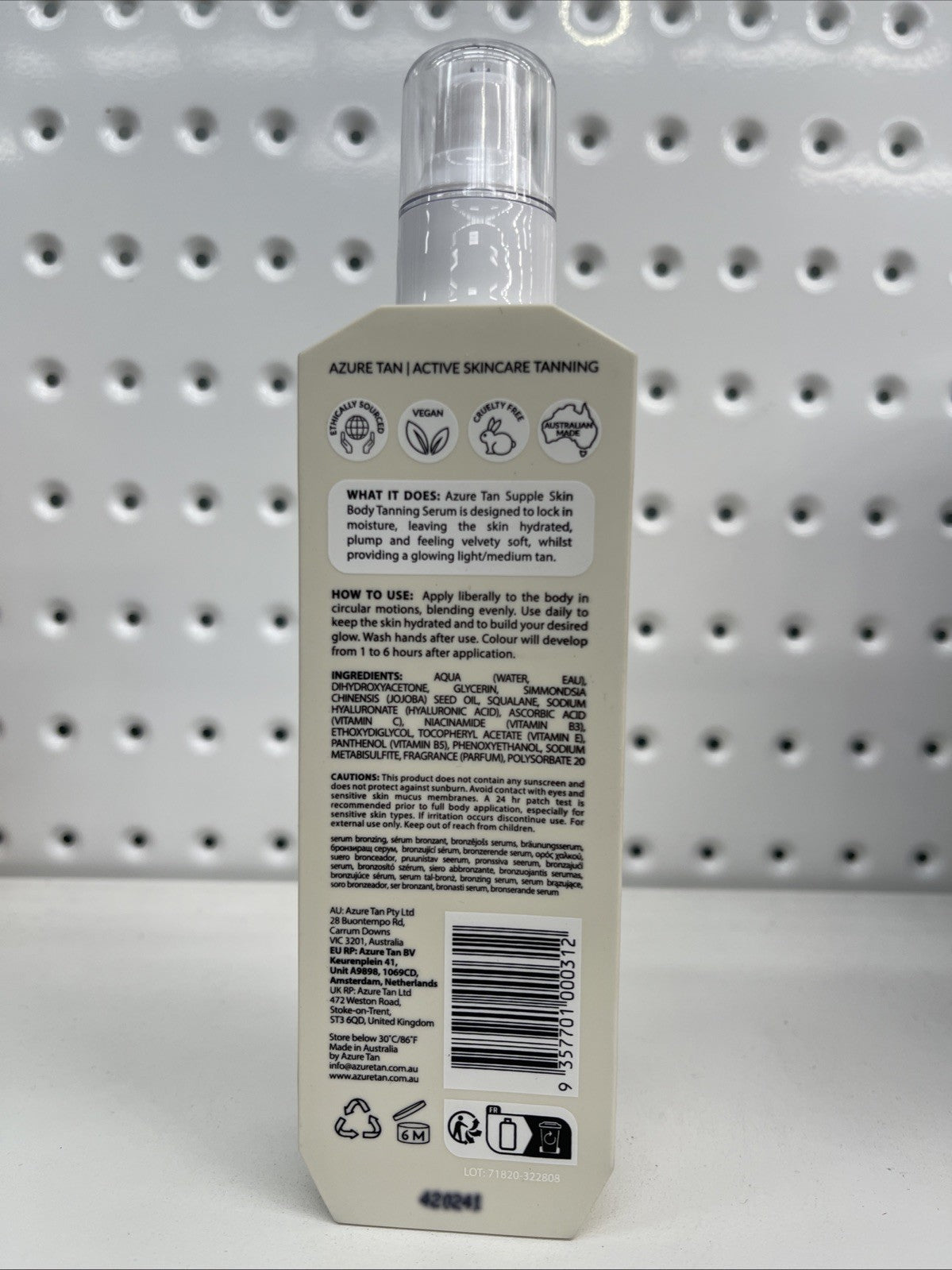 Azure Tan Body Serum- Light To Medium 200ml  Free Shipping