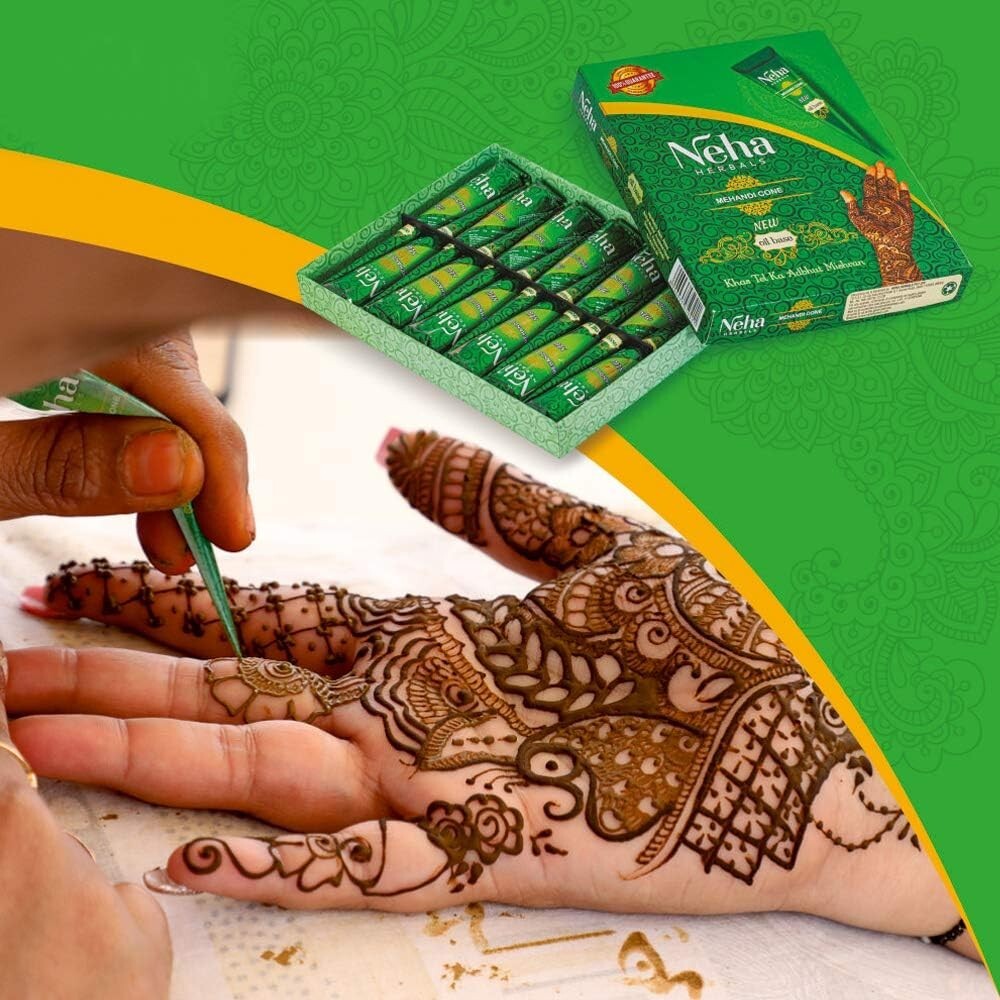 neha herbal Mehandi Cone (Pack of 12)  Free Shipping