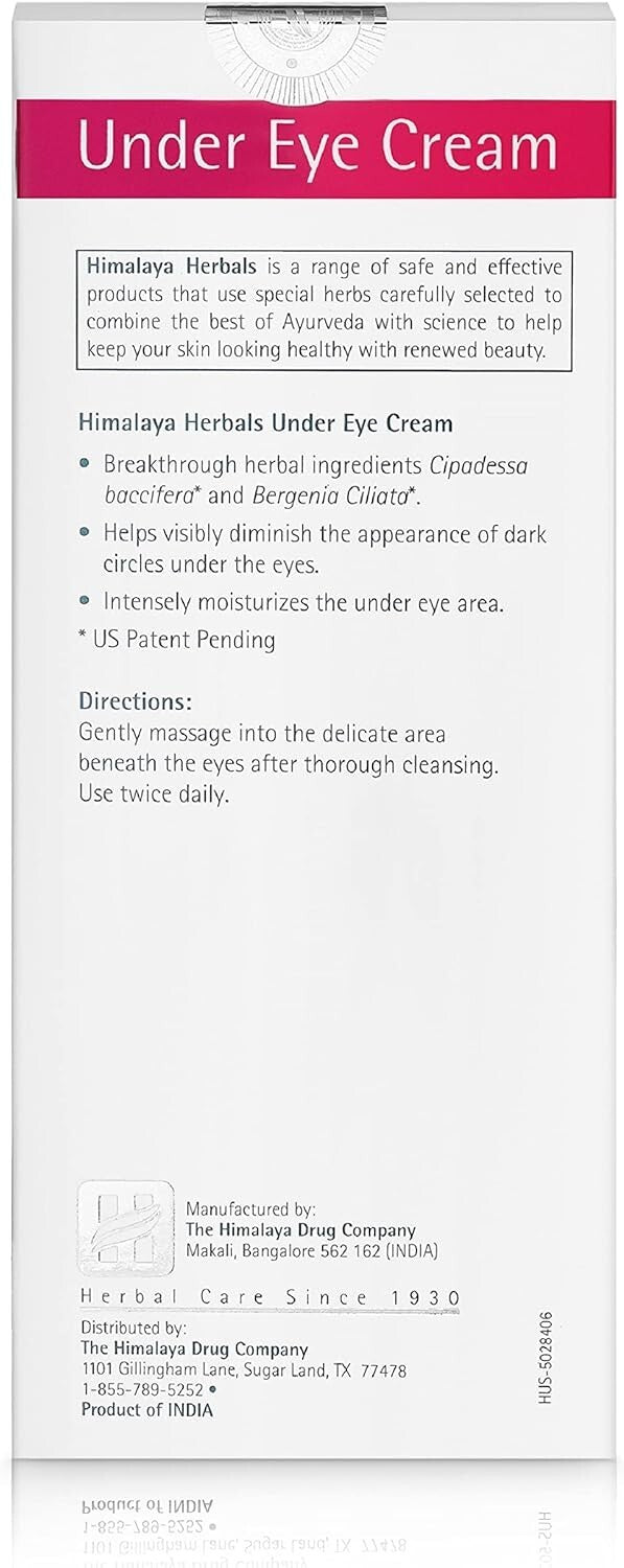 Himalaya Under Eye Cream, for Dark Circles Reduction, 15 ml  Free Shipping