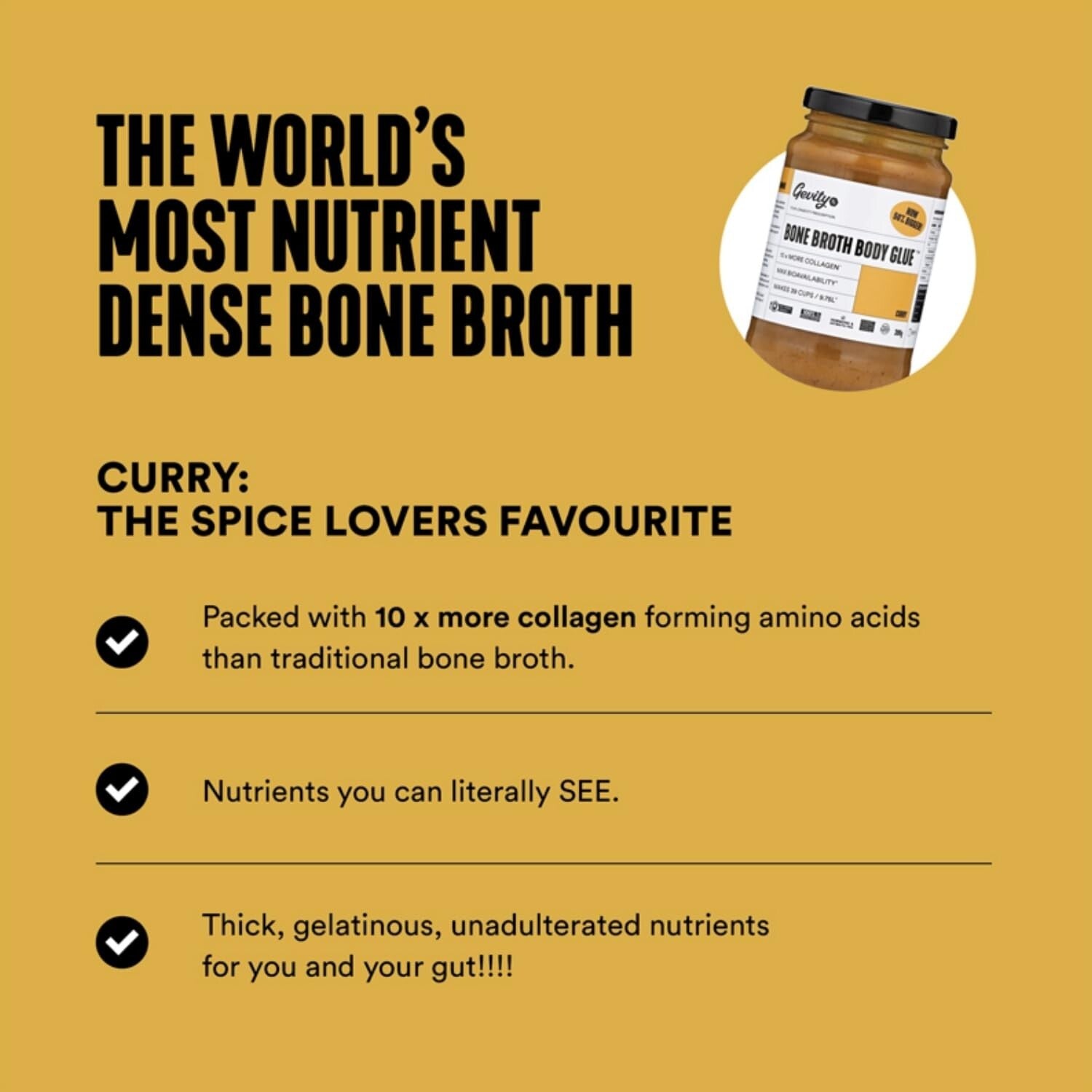Gevity Rx Bone Broth Body Glue Curry 390g  Free Shipping