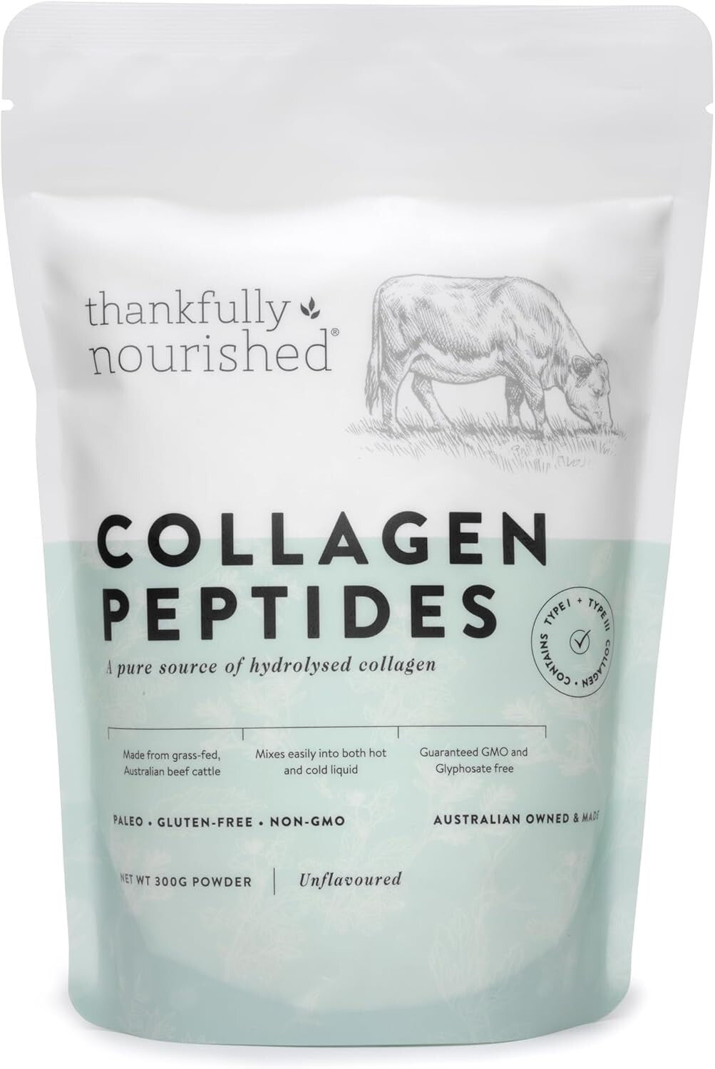 Thankfully Nourished Collagen Peptides 300g
