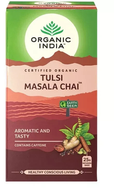 Organic India Tulsi Masala Chai 25 Tea Bags  - Pack of 5  Free Shipping