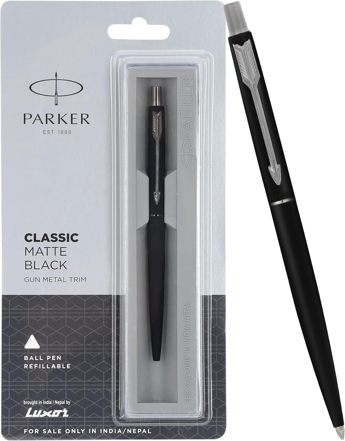 Parker Classic Matte Black| Gun Metal Trim |Ball Pen| Ink Colour – Blue 