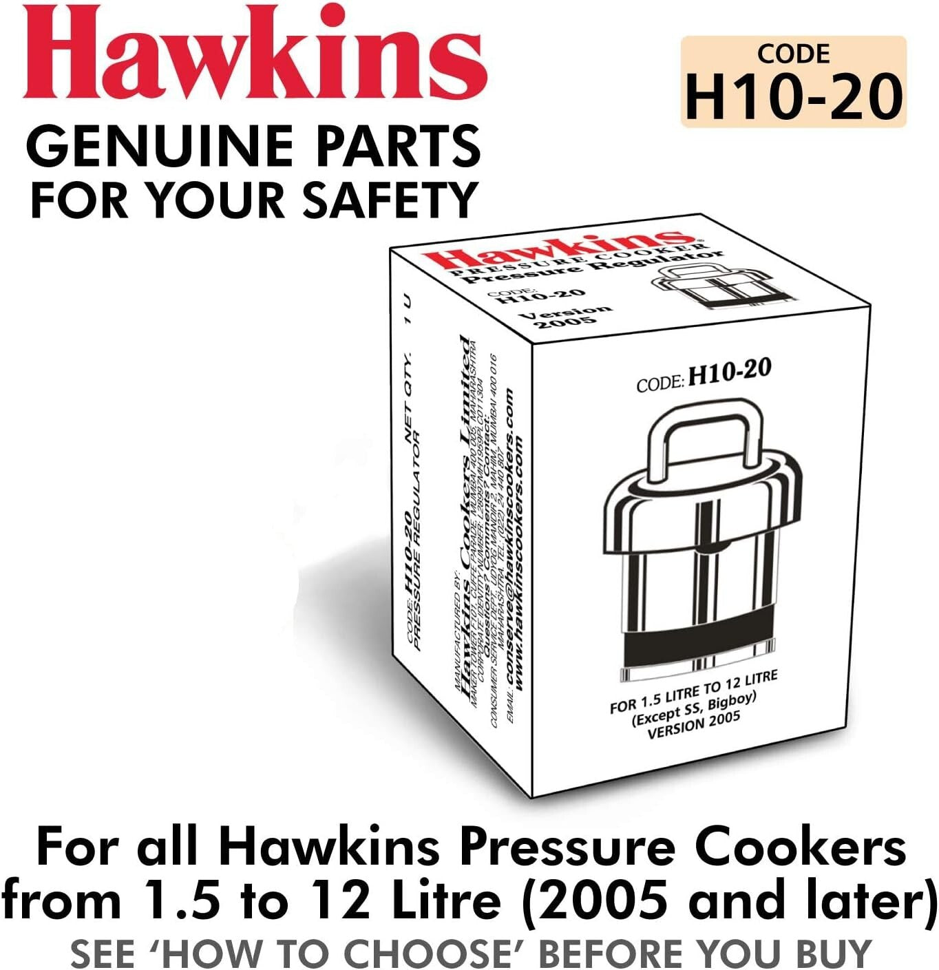 Hawkins H10-20 Pressure Regulator for Classic Aluminum and Stainless Steel Press