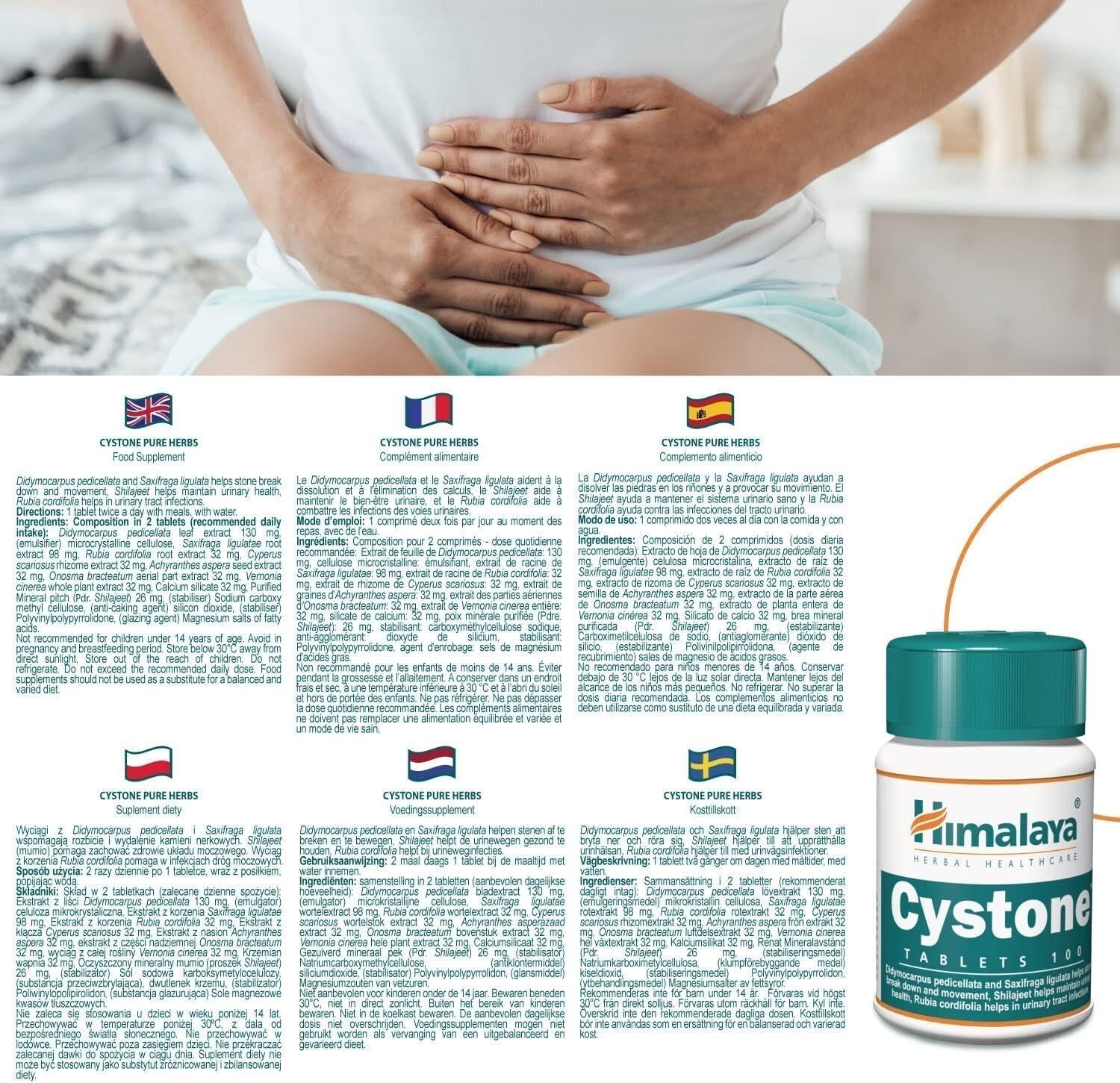 Himalaya Cystone Tablets 60 (Pack of 2) Free Shipping