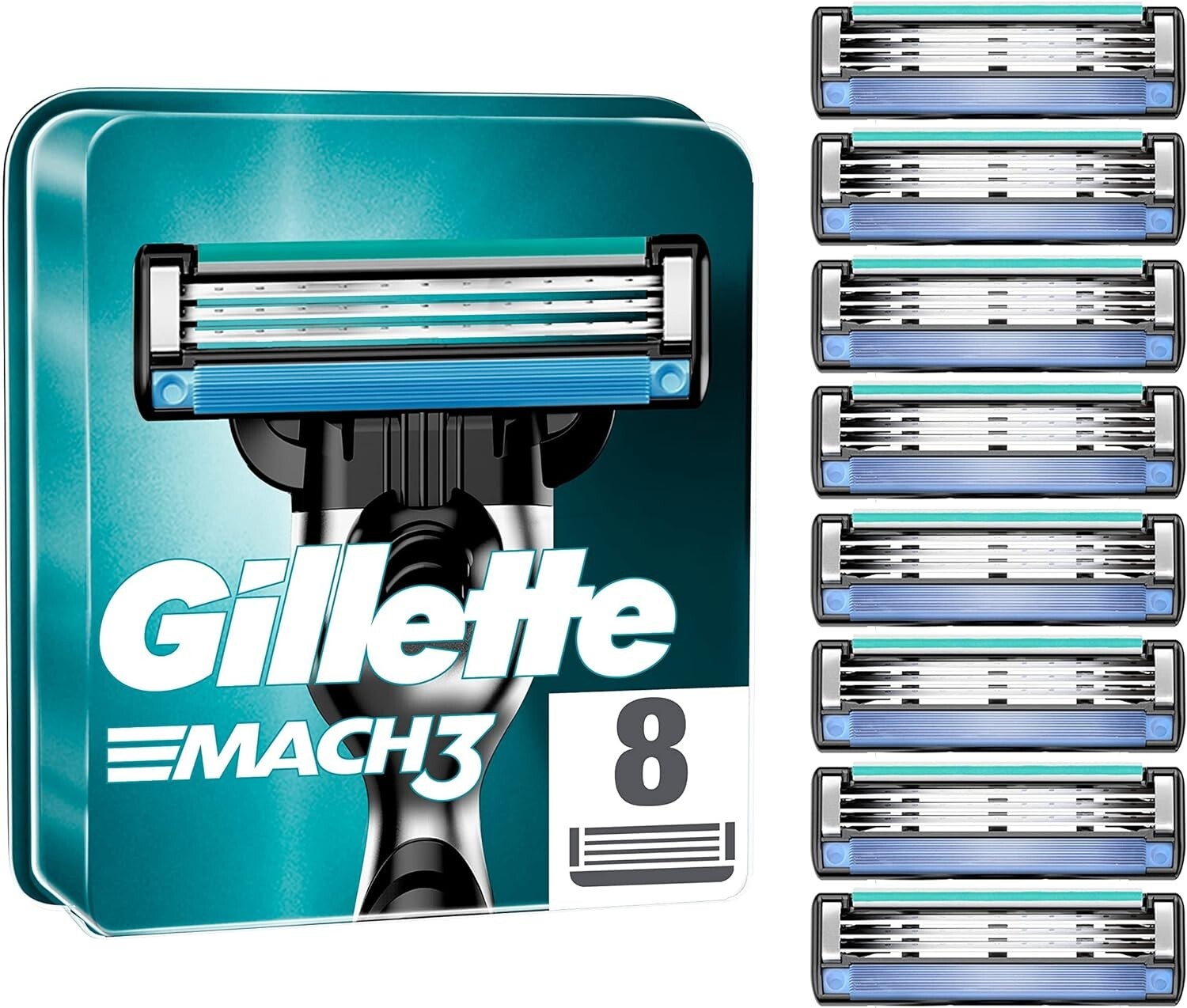 Gillette Mach 3-24 Count (3 x 8 Pack)  Free Shipping