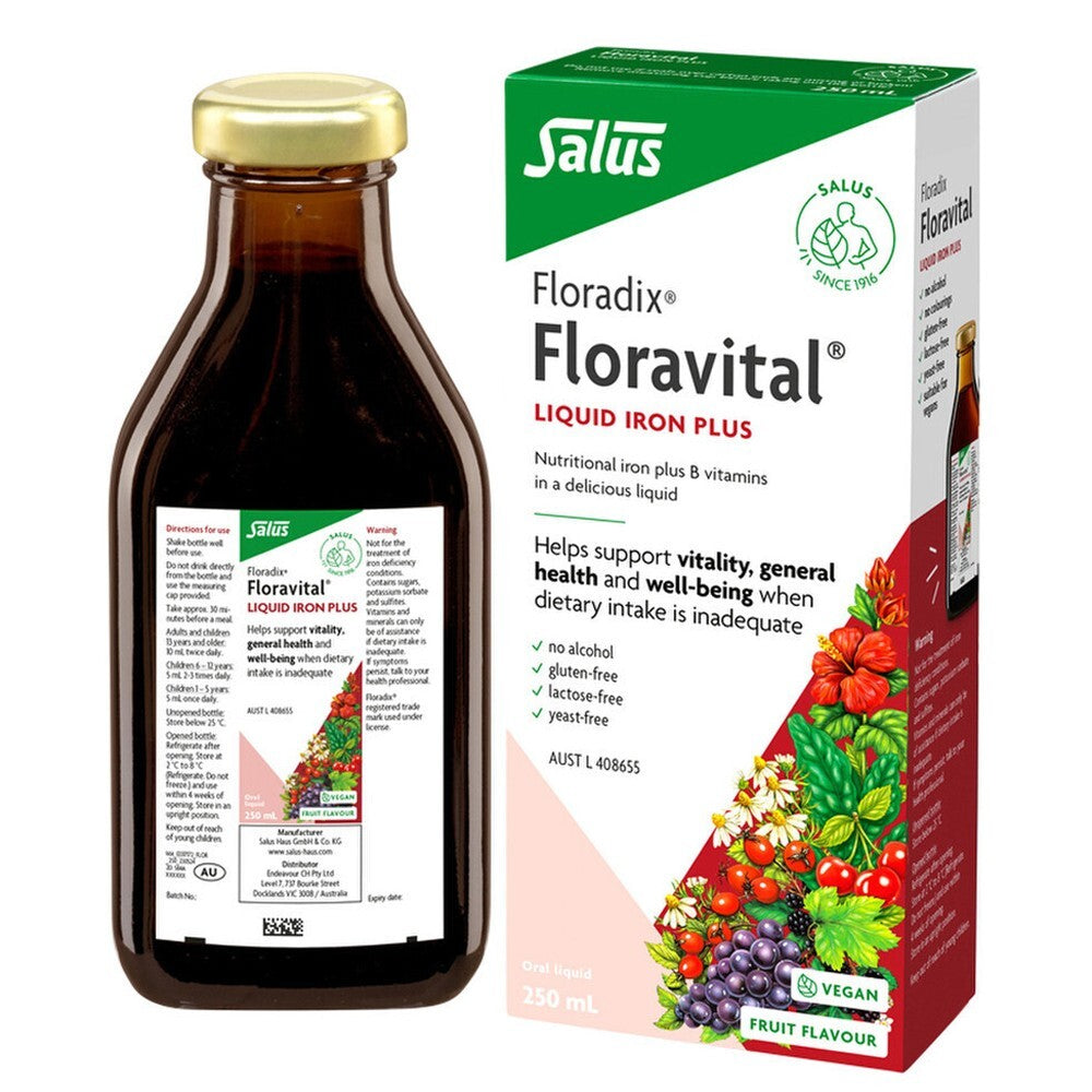 New Floradix Floravital Liquid Iron Plus Oral Liquid 250ml - FREE SHIPPING