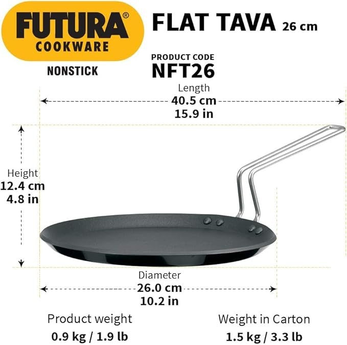 Futura Non-Stick Griddle, 10" with Stainless Steel Handle, Black - FREE SHIPPING