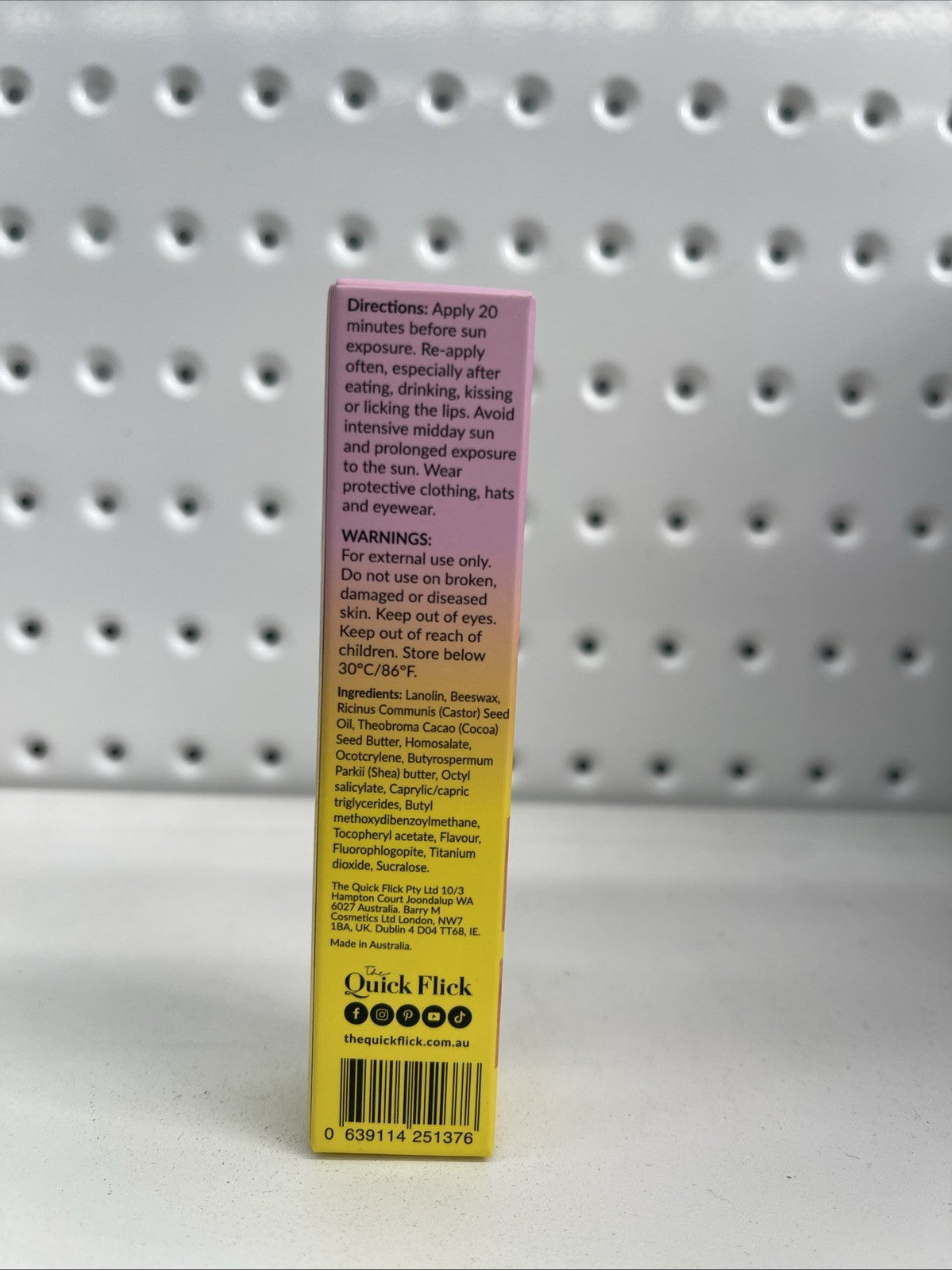 The Quick Flick Quick Screen  SPF 50+ Hydrating Lip Balm Glaze 10g