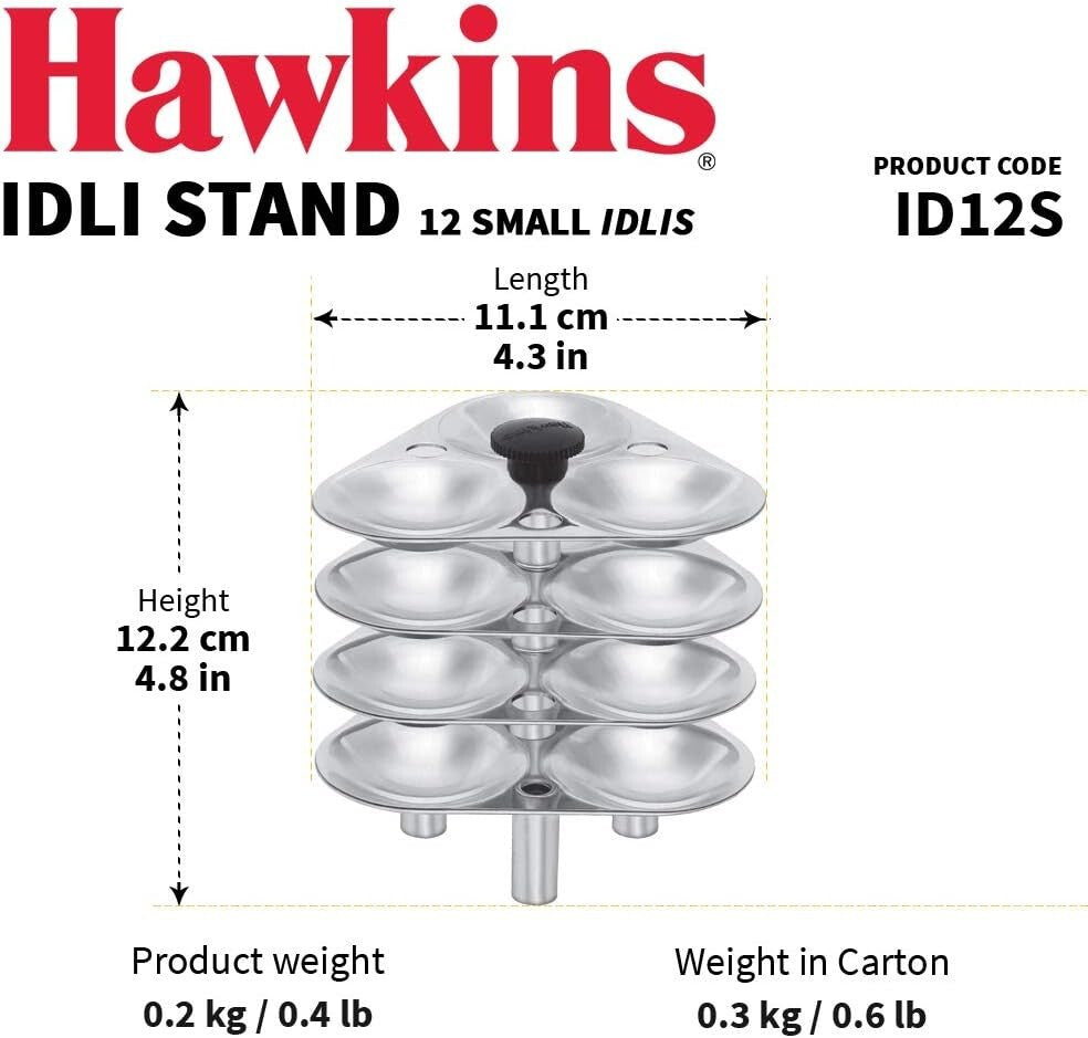 Hawkins 12 Idli Set for 3.0 Litre Pressure Cooker  Free Shipping
