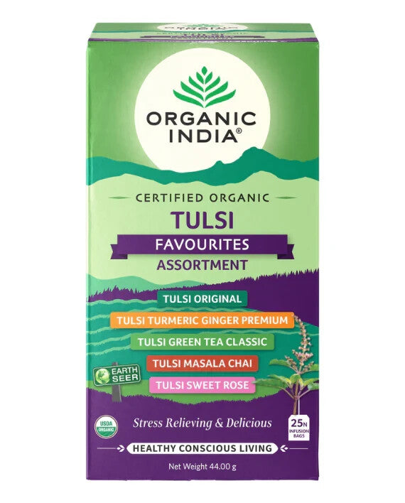 Organic India Tulsi Favourites Collection Tea Bags  Free Shipping
