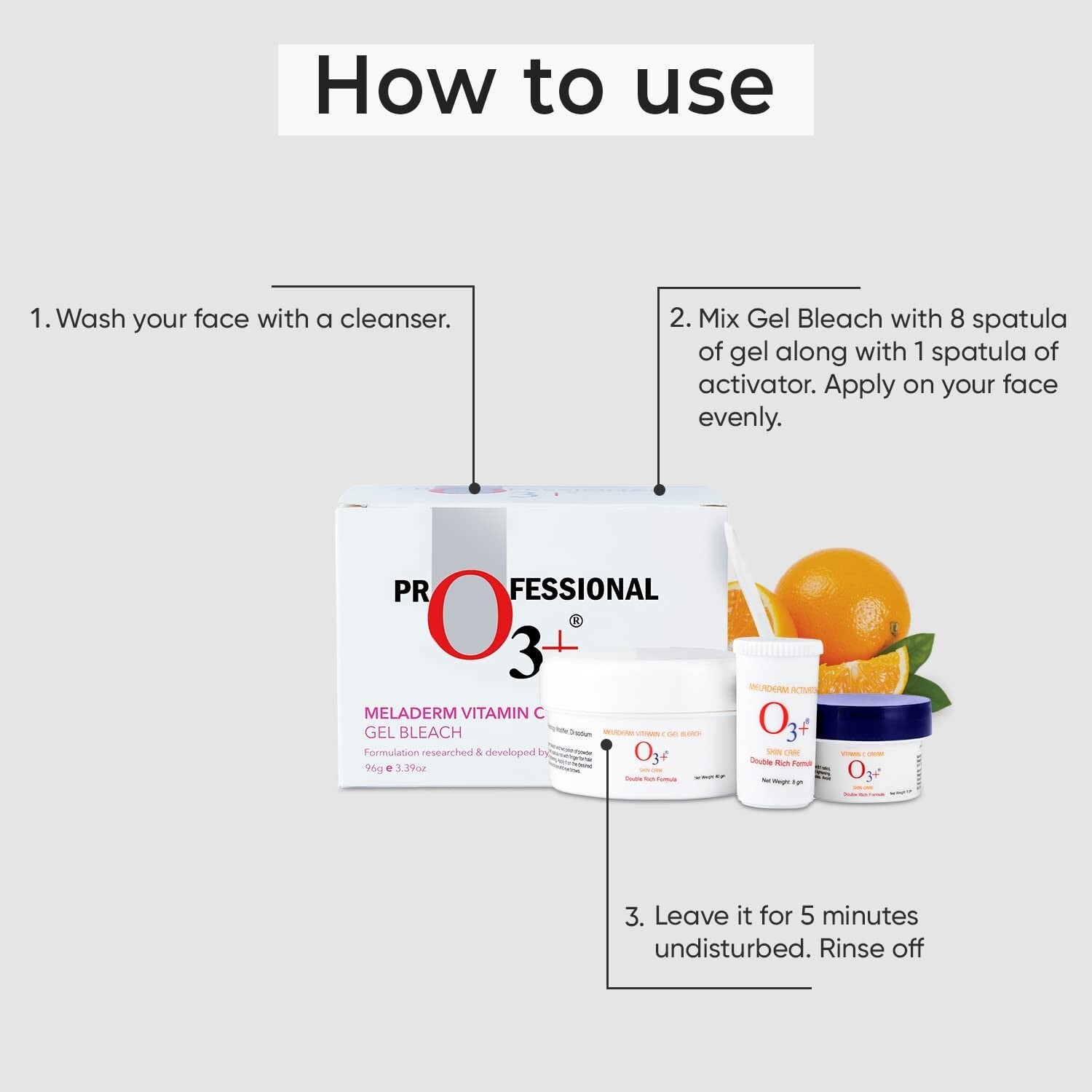 O3+ Meladerm Vitamin C Gel Bleach (96g)  Free Shipping
