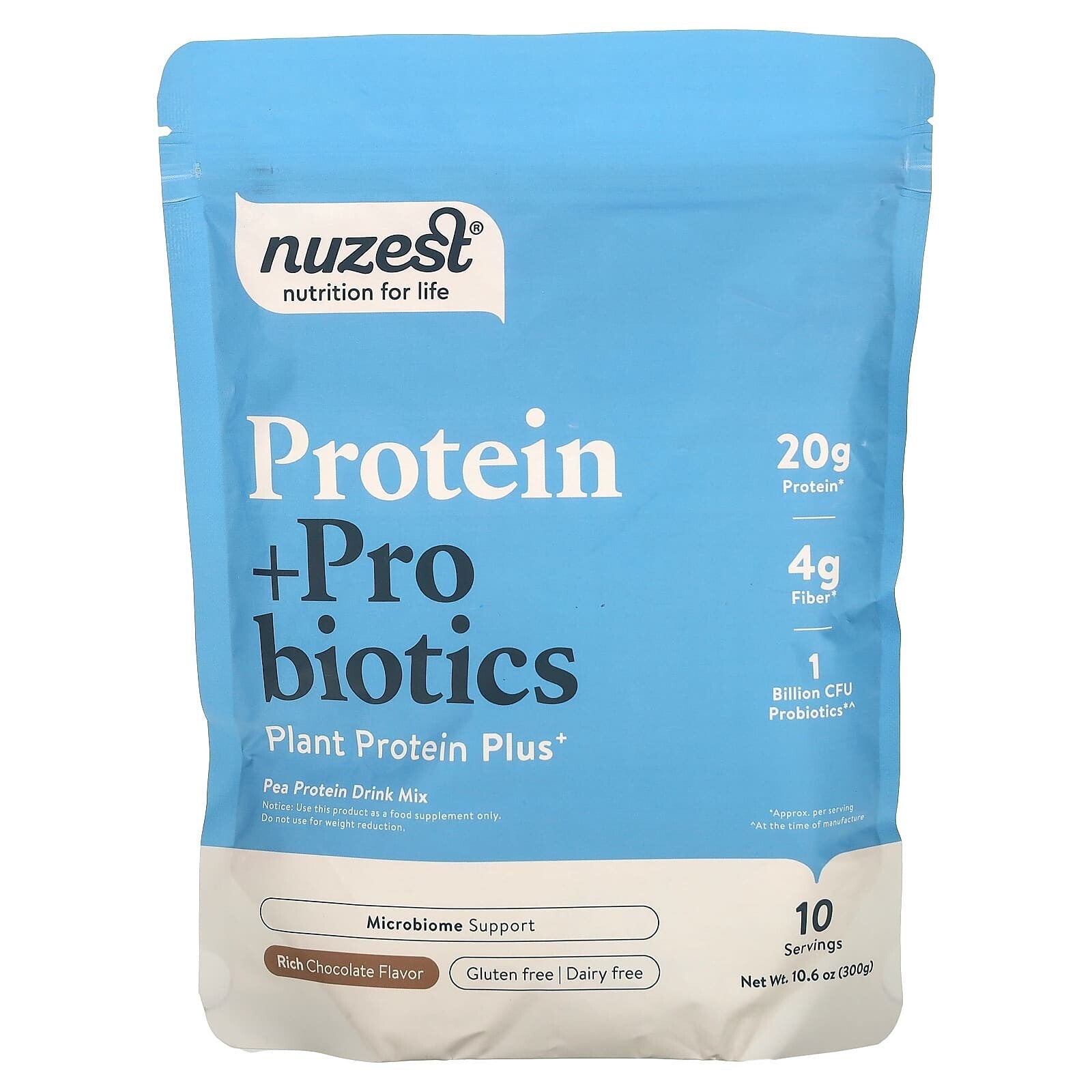 Nuzest Protein + Probiotics, Rich Chocolate Powder, 10.6 oz (300 g) Free shippin