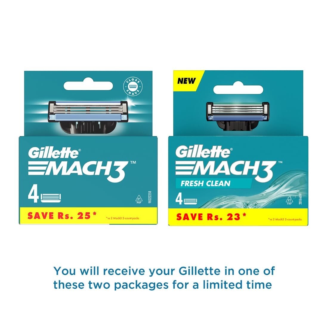 Gillette Mach 3 Manual Shaving Razor Blades - 4S Pack (Cartridge), Men 