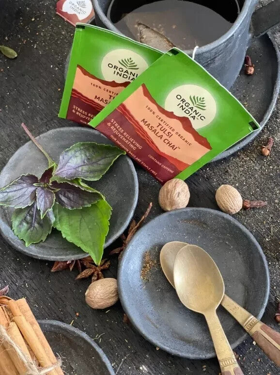 Organic India Tulsi Masala Chai 25 Tea Bags  - Pack of 5  Free Shipping