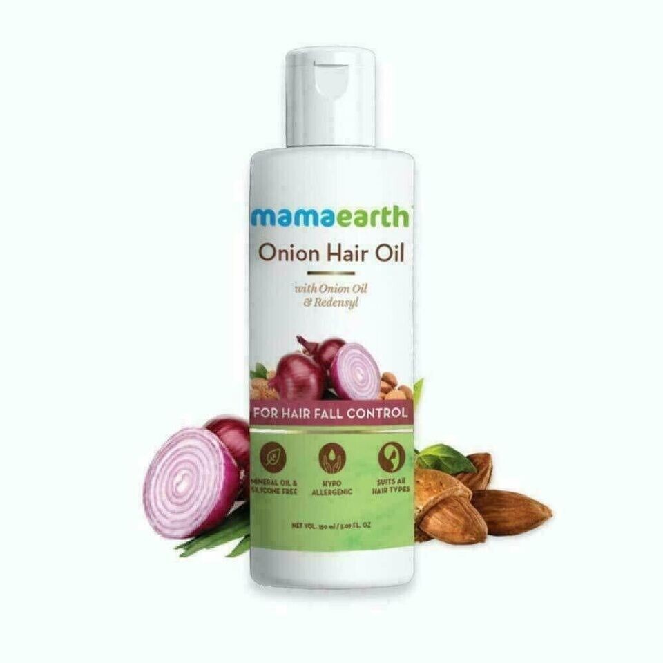 Mamaearth Onion Hair oil 100ml / Hair Fall Control / Boost hair growth  Free Shi